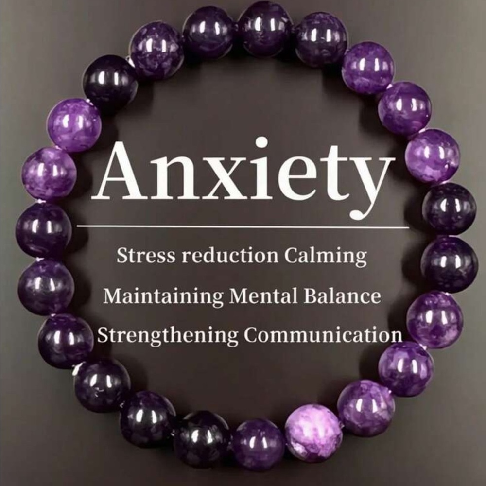 Purple Beaded Anxiety Relief Bracelet - Women Jewelry